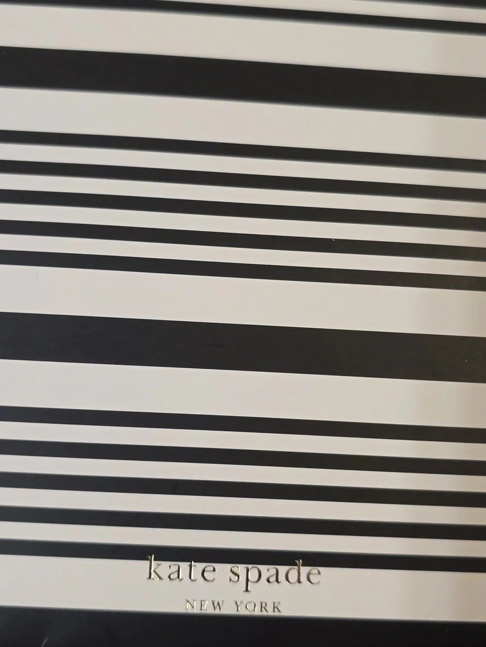 Kate Spade New York Black Stripe Gift Bag w/Tissue & Card
